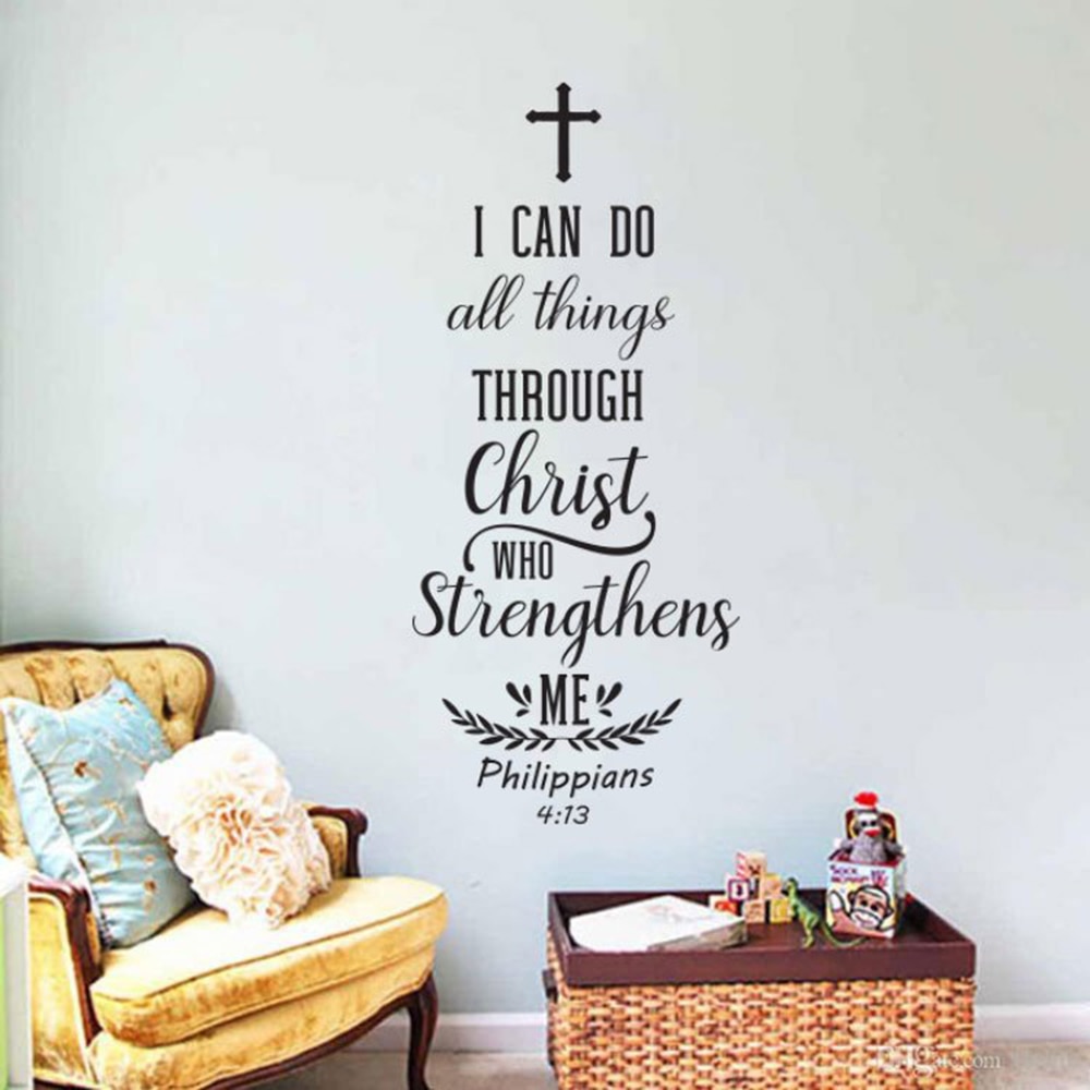 Bible Verse Wall Art Decal Sticker Christian Scripture Wall Decals for