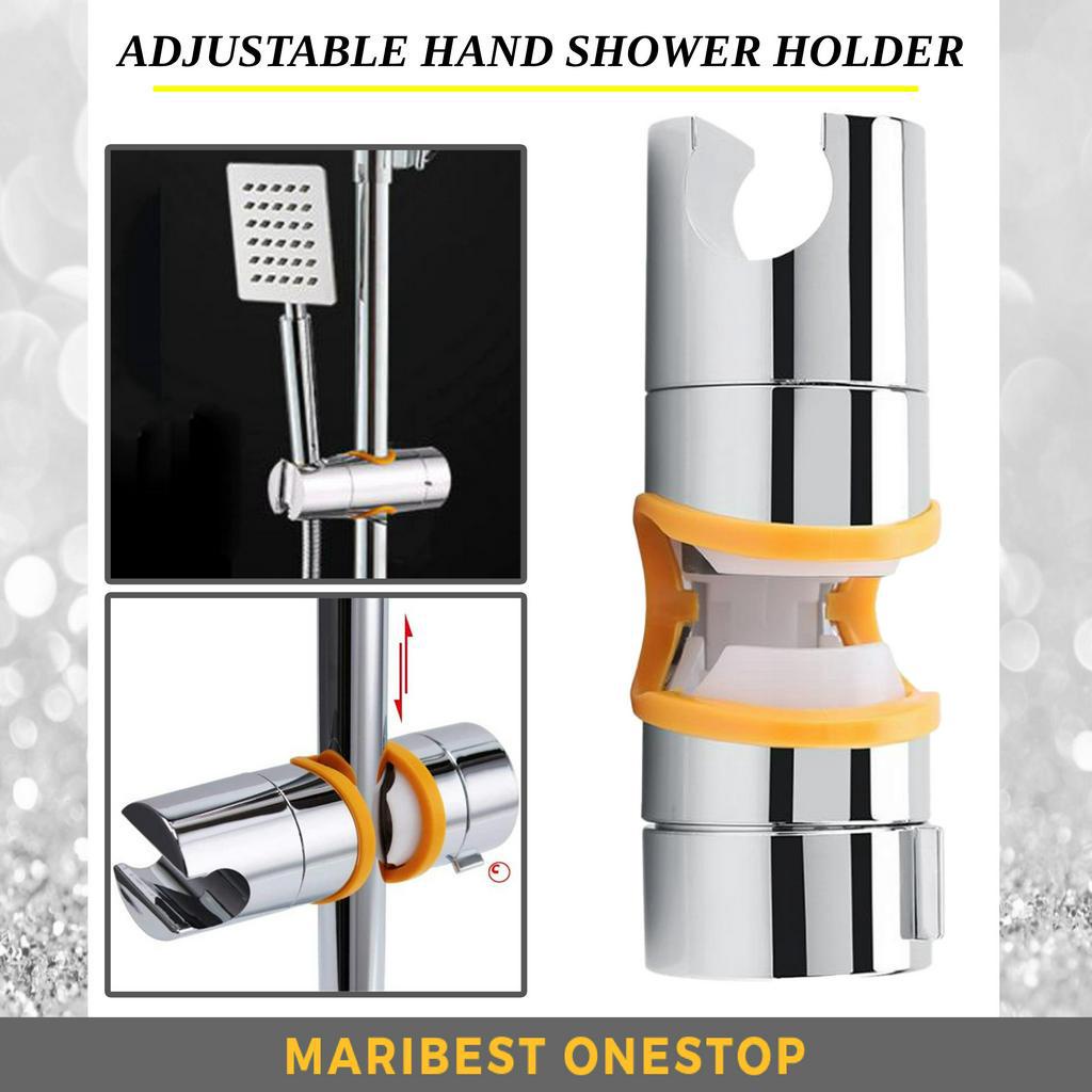 ADJUSTABLE HAND SHOWER HOLDER CHROME For Slide Bar 360 Degree Rotation