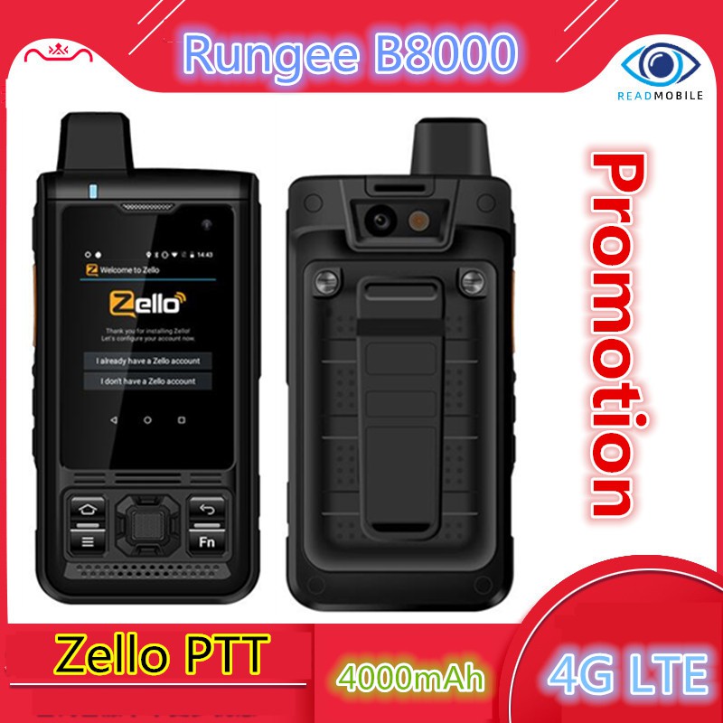 Rungee B8000 Phone zello POC Walkie Talkie 2.4'' Touch Screen Android 8