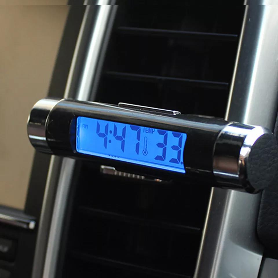 Portable 2 in 1 Car Digital LCD Clock & Temperature Display Electronic Clock Thermometer Car