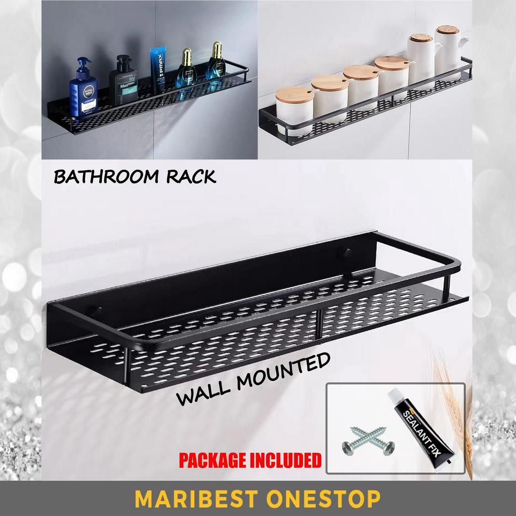 BLACK SHAMPOO SHELF Aluminum Bathroom Bath Shampoo Basket Bathroom Rack