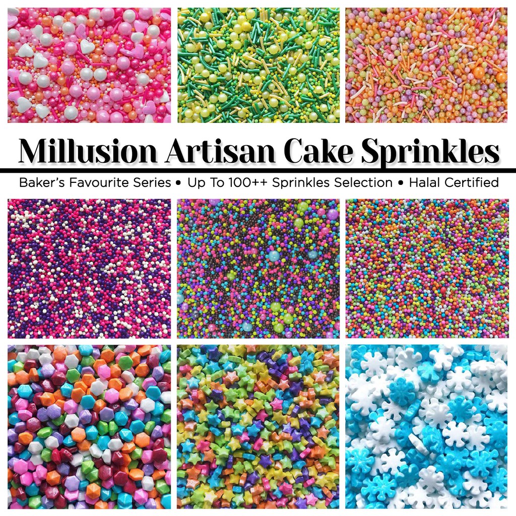 Millusion Cake Sprinkles Sprinkle Halal Certified Cake Decoration Manik