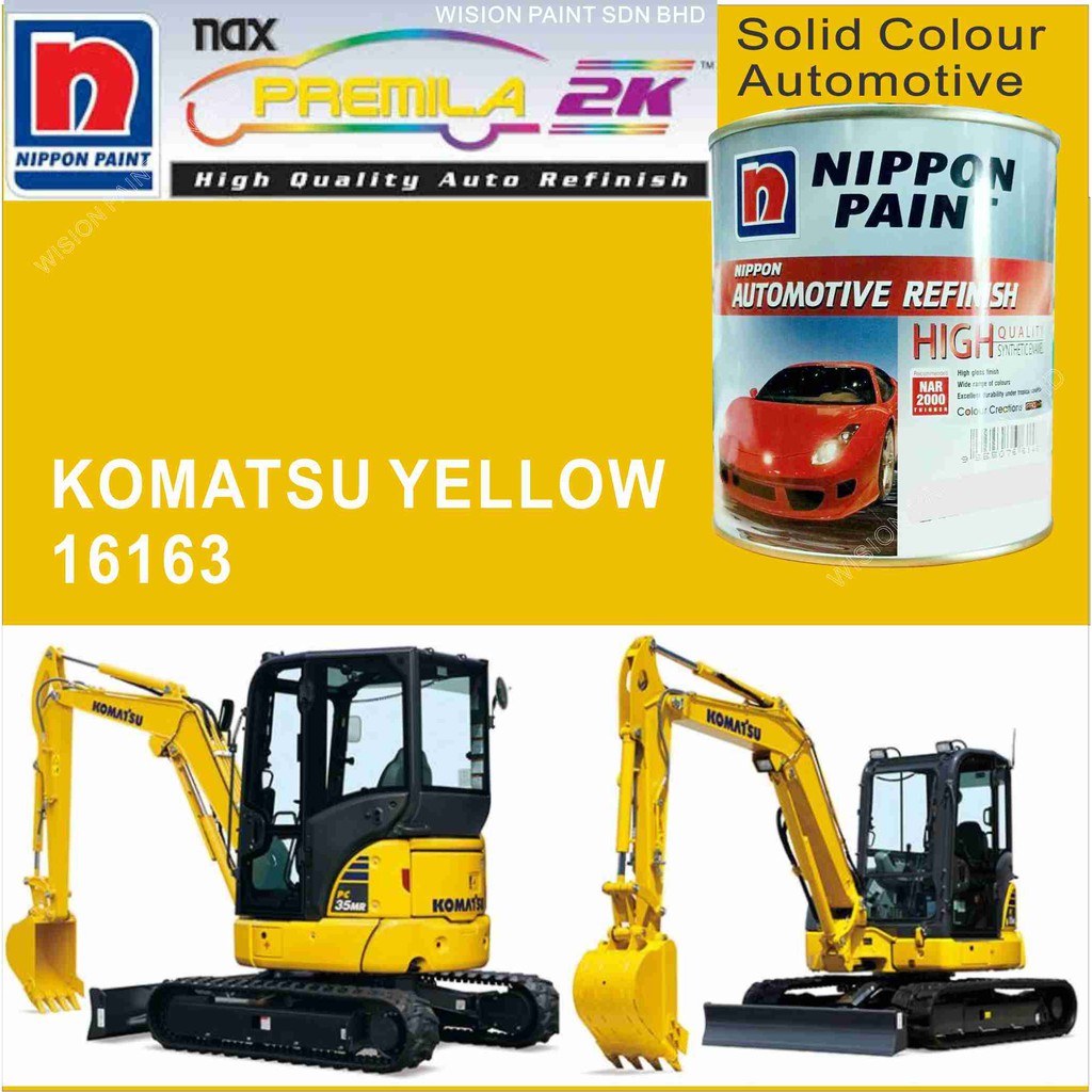 KOMATSU YELLOW 16163 1L NIPPON AUTOMOTIVE REFINISH NAX PREMILA 7000 2K SYSTEM CC PRO SERIES