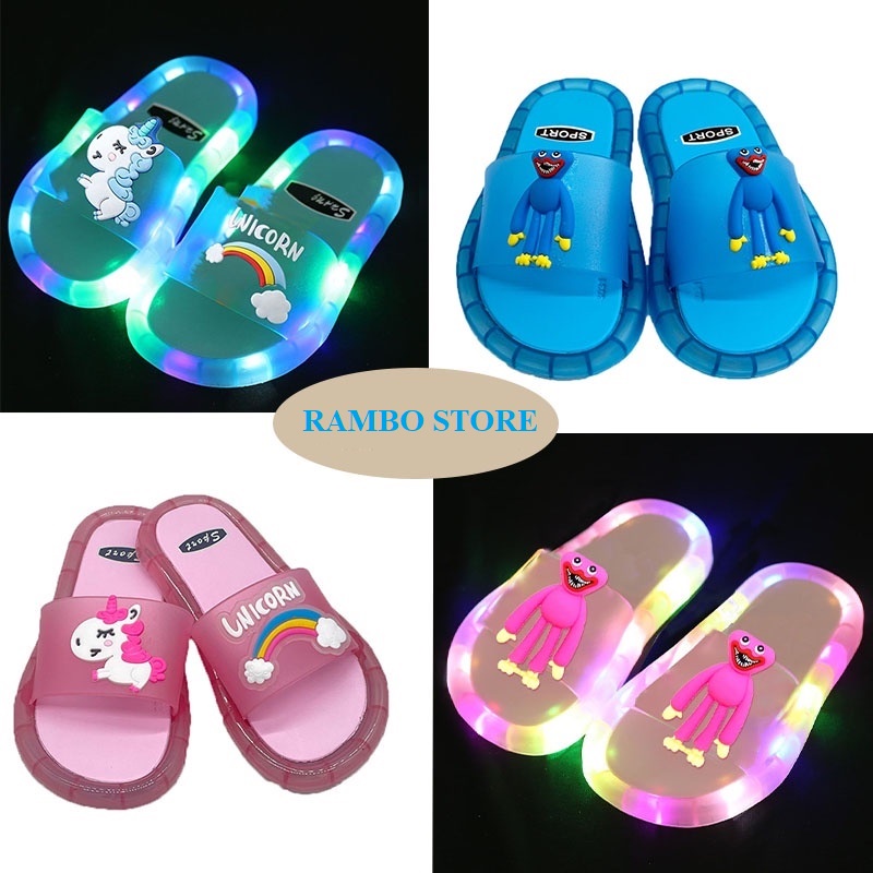 Poppy playtime baby girl slipper glowing Led huggy wuggy new children's