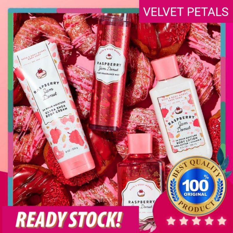 Ready stock RASPBERRY JAM DONUT Shower gel , Body Mist ,Body lotion