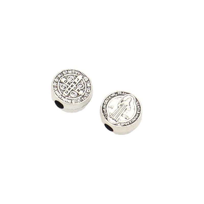 40 Pack Catholic Christ Jesus Piercing DIY St Benedict 9cm Round Beads Vintage Religious Rosary