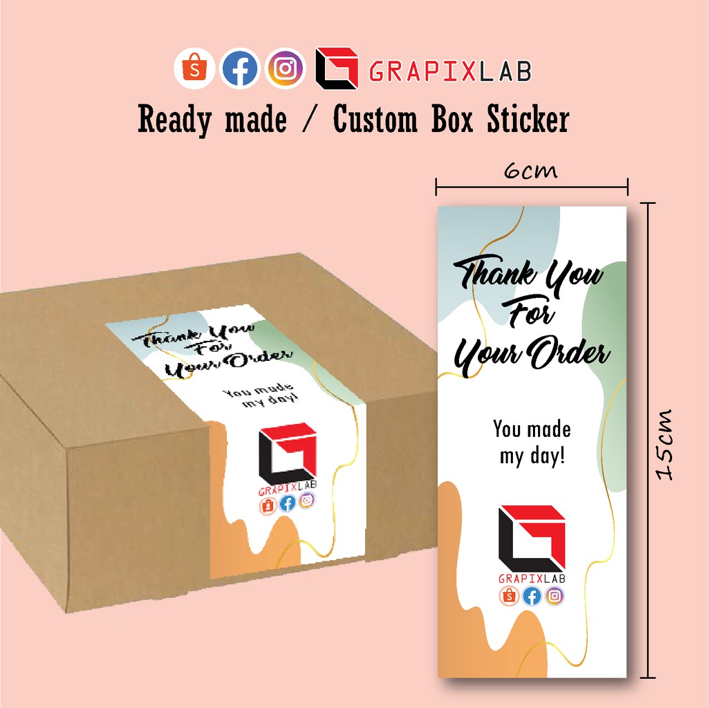 20pc Ready & CUSTOM Box Sticker/ Sticker Kotak/ Labels Packaging/ Sealing Stickers Shopee Malaysia