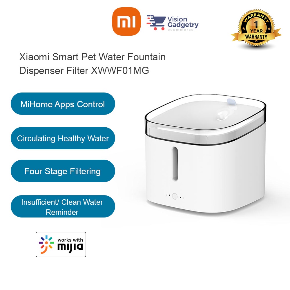 Xiaomi Mijia Pawbby Smart Pet Water Fountain Dispenser Filter Silent