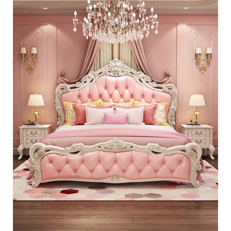 Pink European Bed Frame Pink Princess European Bed Frame Premium PU