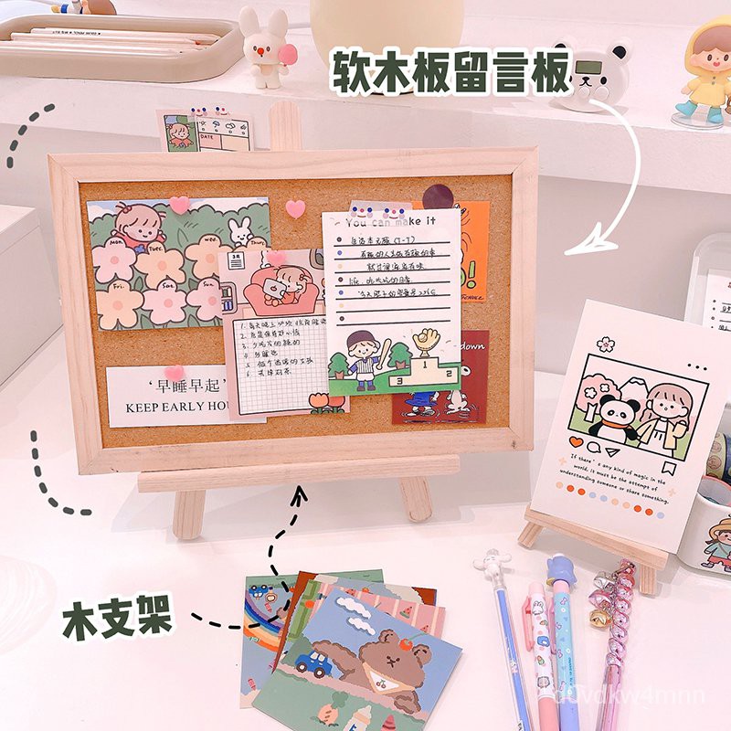 insSimple Wooden Stand Message Board Set Student Desktop Corkboard