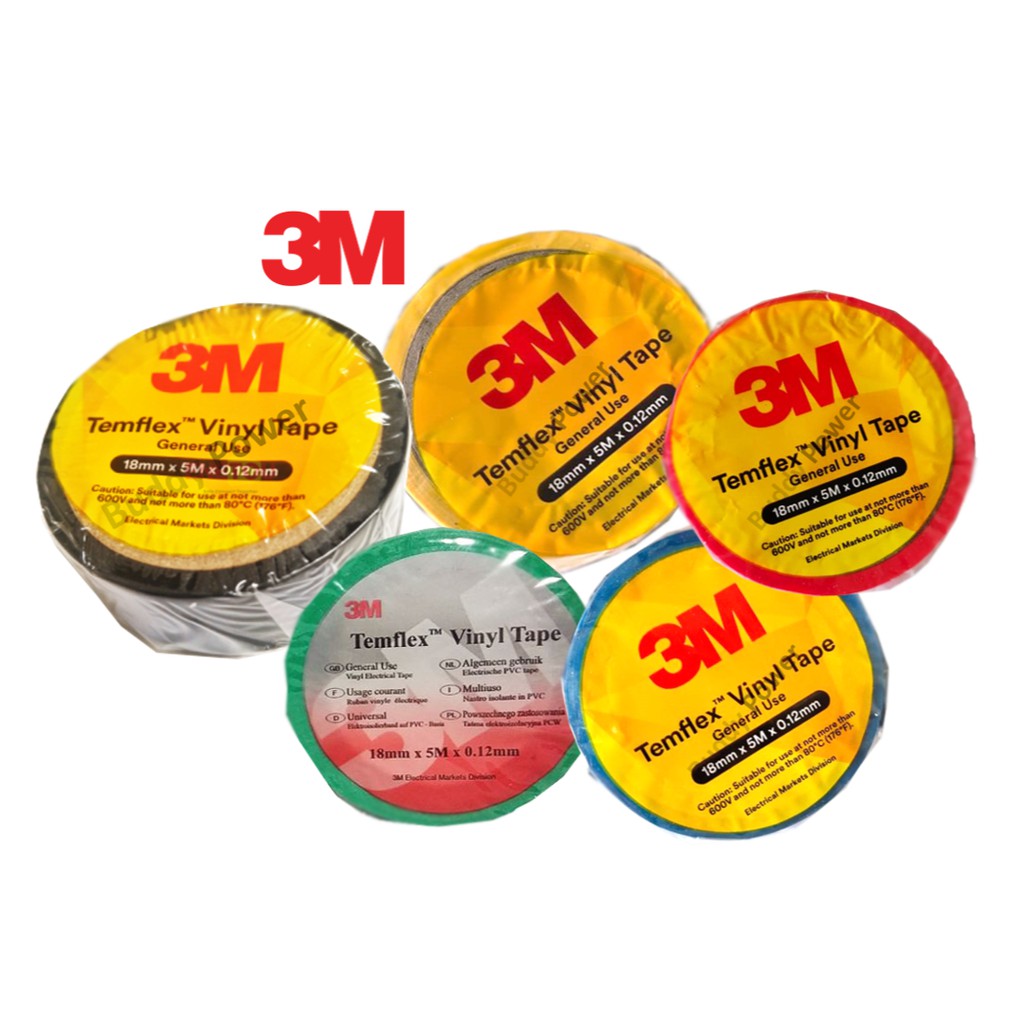 3M Temflex Vinyl PVC Electrical Tape Waterproof Wire Tape [18mm x 5m