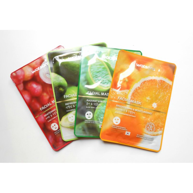 Watsons Facial Mask Sheet Brightening Moisturizing Purifying Refreshing