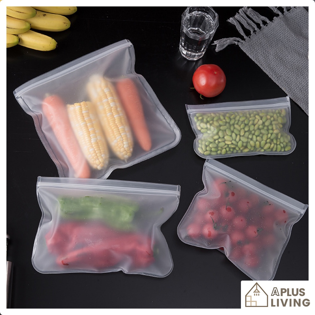 EVA Reusable Food Storage Bag Freezer Bag Food Bag Zip Lock Leakproof