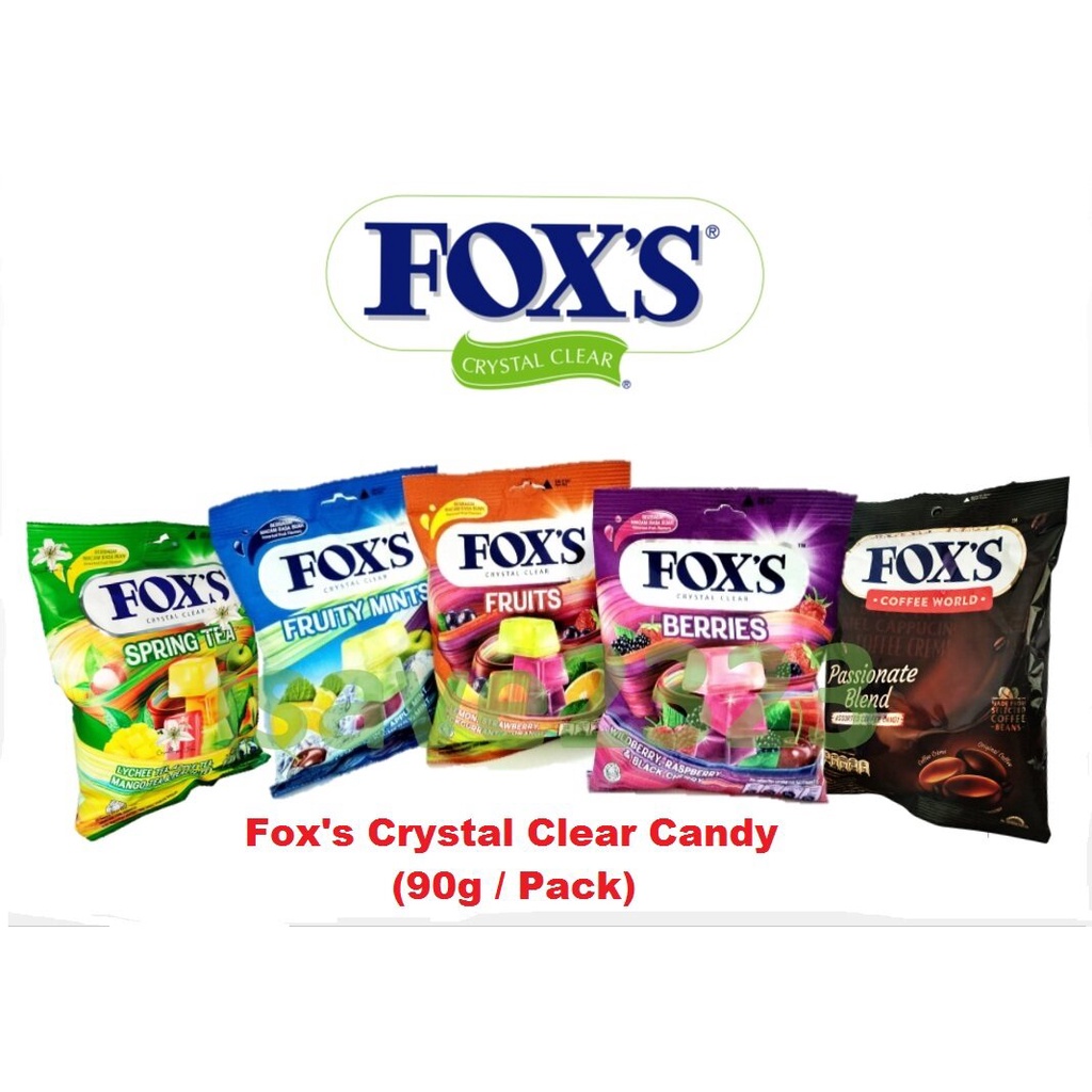 90g Fox's Crystal Clear Berries/ Fruity Mints / Fruits/ Mints Candy