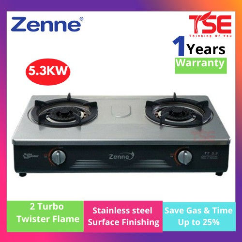 Zenne Gas Stove 2 Burner KTM 401SMB 5.3kw Black Metallic Shopee Malaysia