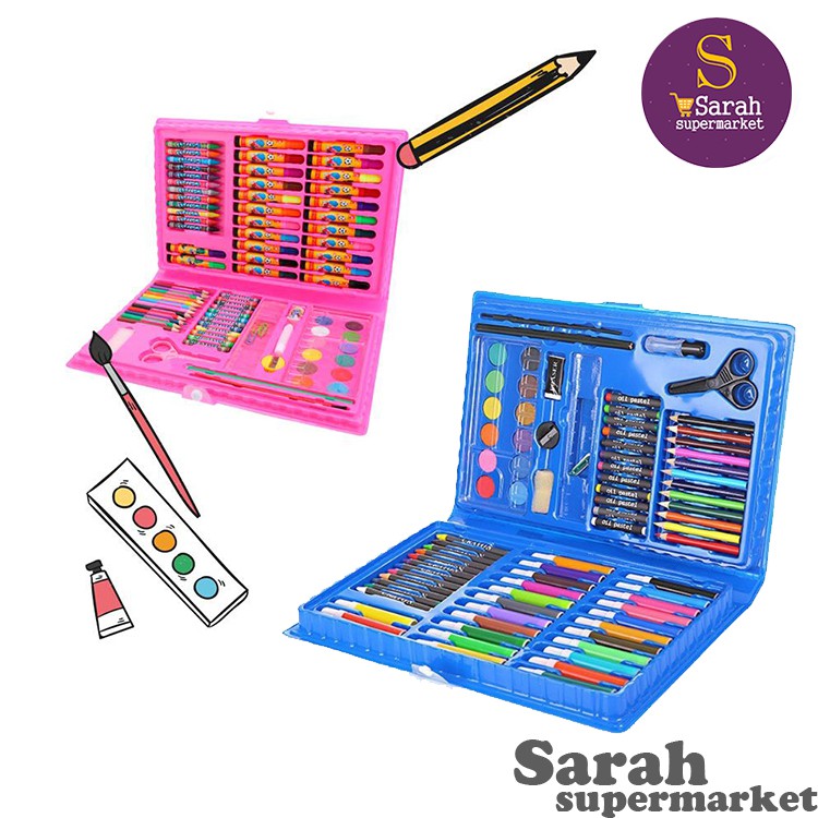 86 In 1 Colouring Drawing Painting Stationery Set Pigment Colour Set Painting Starter Kit Bright