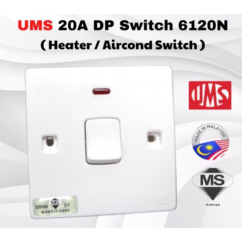 GANTV Original UMS 20A Heater Switch/Air Cond 6120N DP Switch Box 3x3
