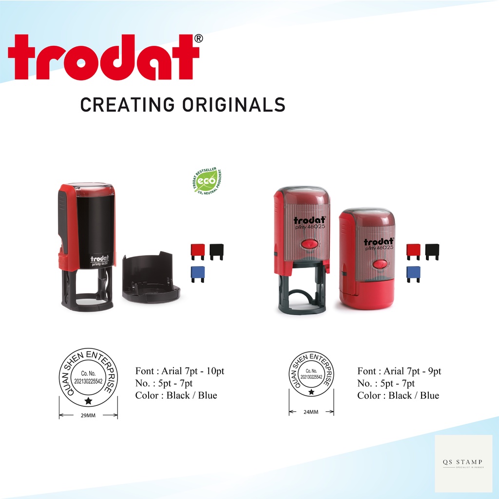 TRODAT R4630/R46025 SELF INKING ROUND STAMP CHOP CUSTOMIZED ROUND