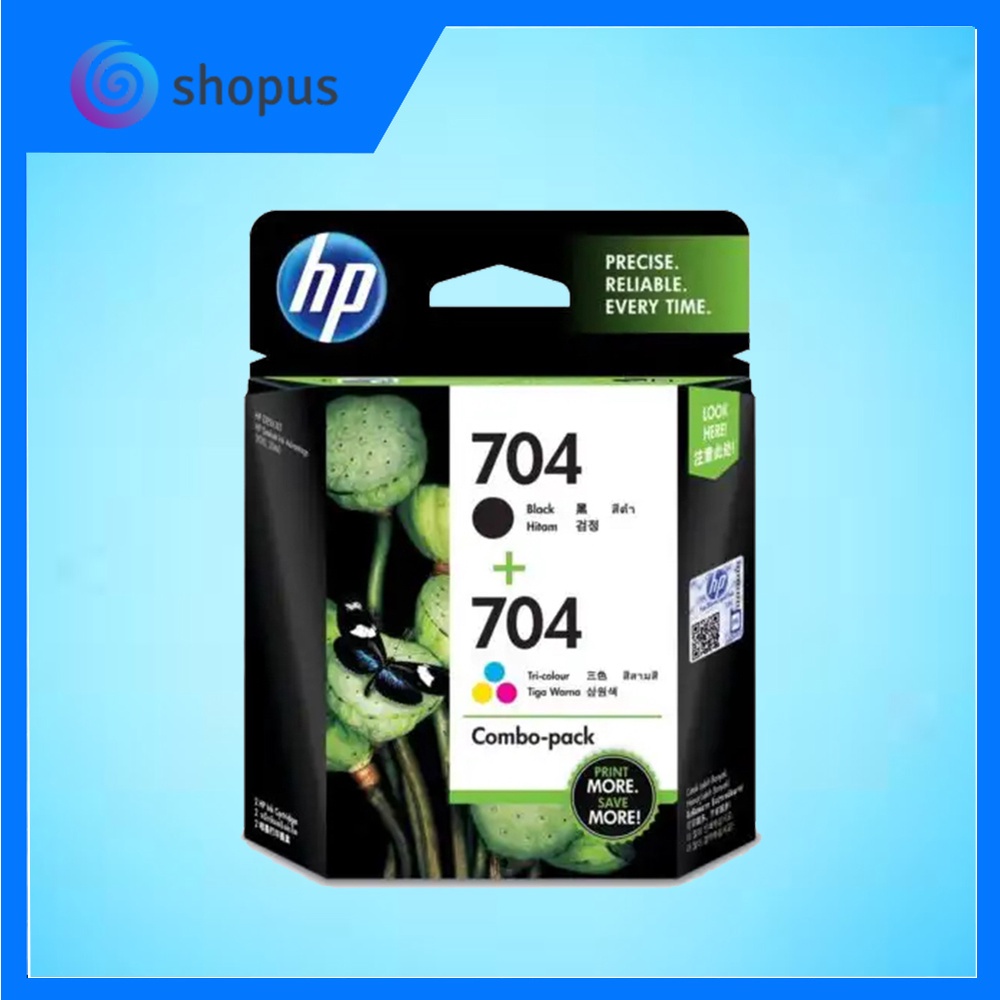 HP 704 Combo Black/Tricolor Original Ink Advantage Cartridges F6V33AA