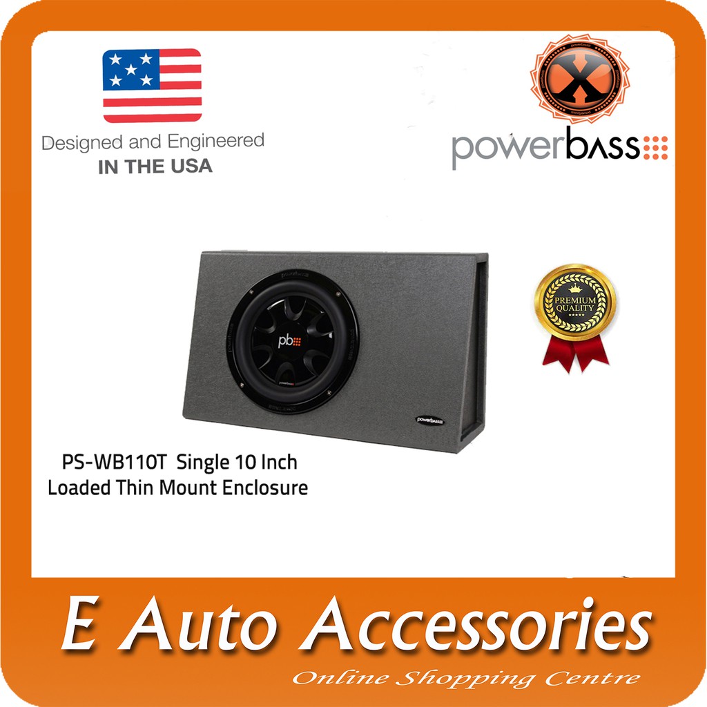 Powerbass PSWB110T Single 10 Inch Thin Mount Air Suspension Bass Loaded Enclosure Subwoofer