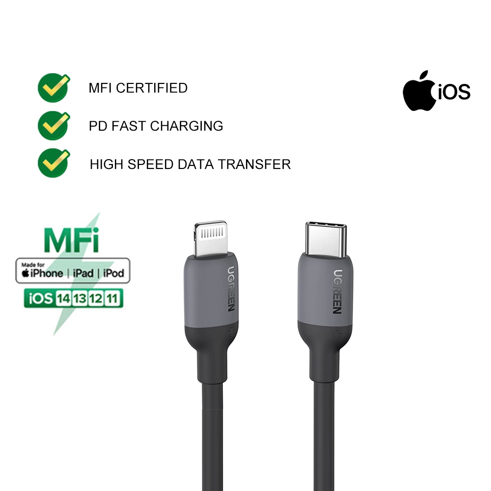 UGREEN USB C to Lightning Cable iPhone Lightning Cable MFi Certified PD 20W USB C Lightning