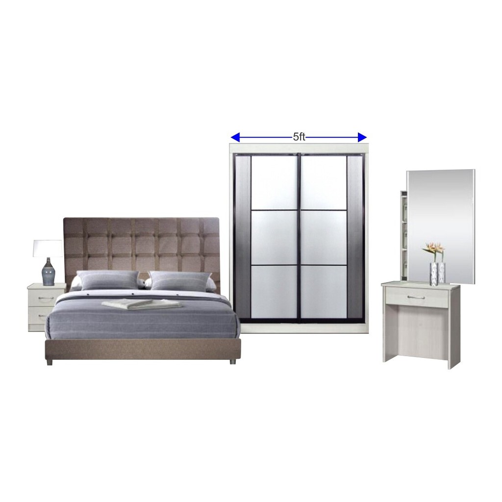 [CHAN FURNITURE WM] Bedroom Set (4 ft Sliding Wardrobe + Queen size Bed