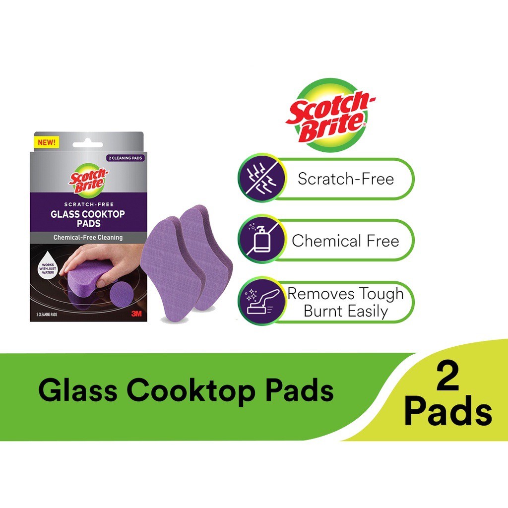 3M ScotchBrite ScratchFree Glass Cooktop Pads, Easy Grip Micro
