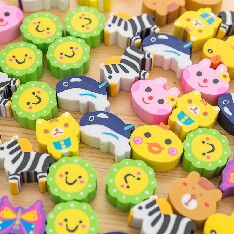 Cute Mini Animals Eraser Small Mini Eraser Pemadam Student Stationery