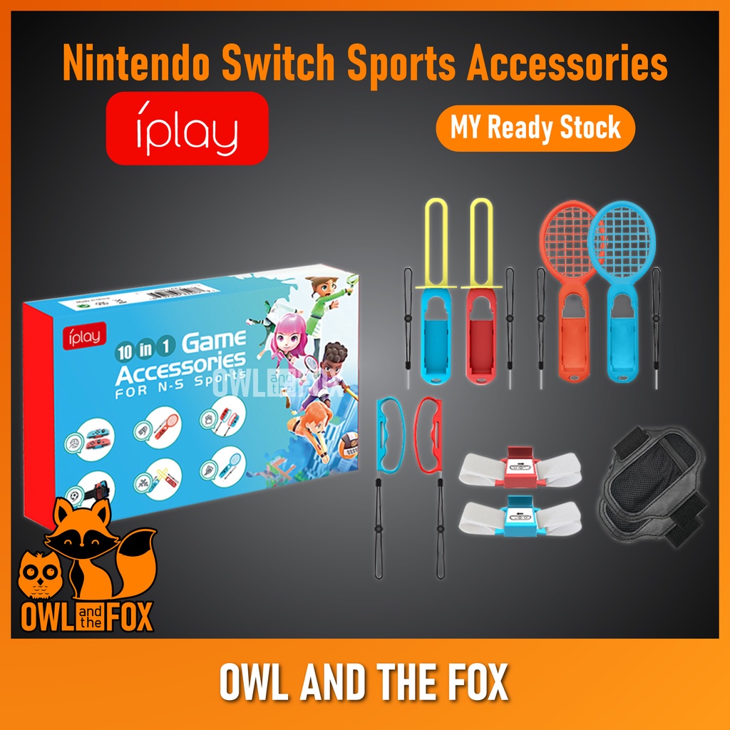 iPlay Nintendo Switch OLED V1 V2 10 In 1 Sports Accessories Set Joy con Joycon Wristband/Tennis