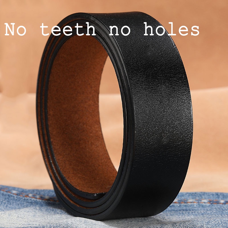 Cowhide Genuine Leather Belt for Men No Teeth No Holes No Buckle Belt 3