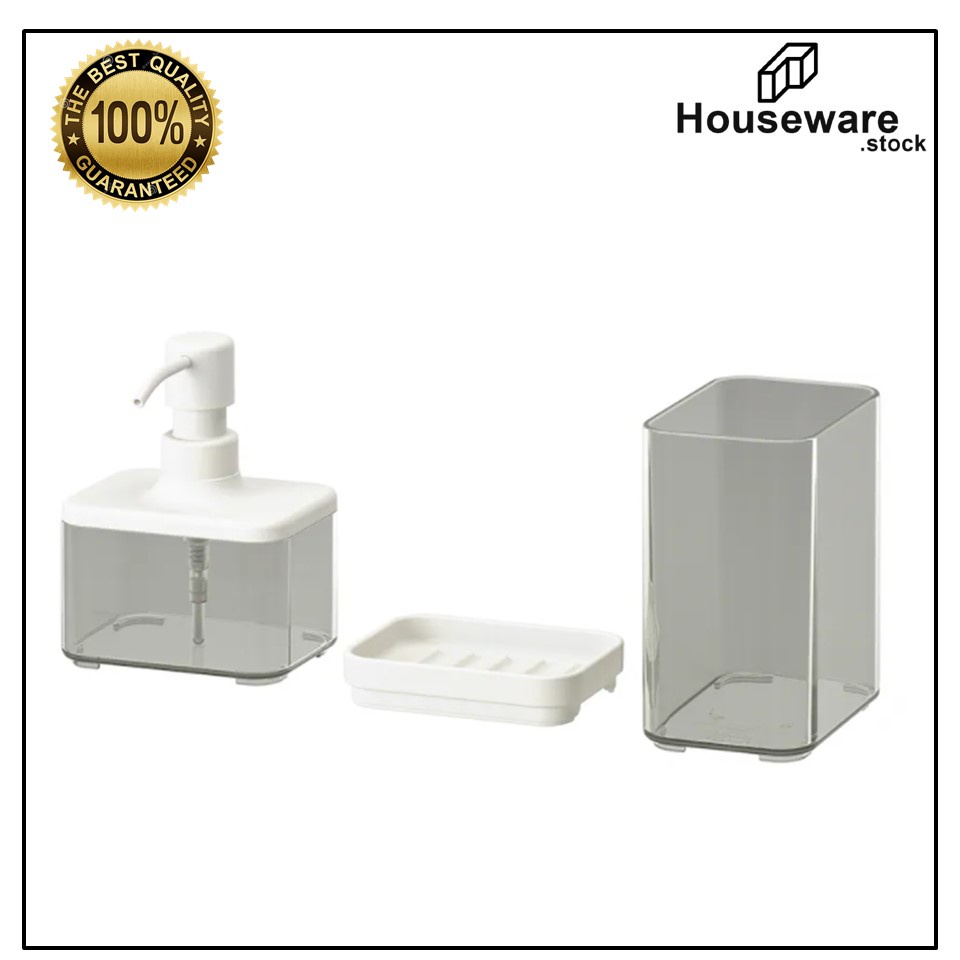IKEA BROGRUND 3piece bathroom set Soap dispenser Shopee Malaysia