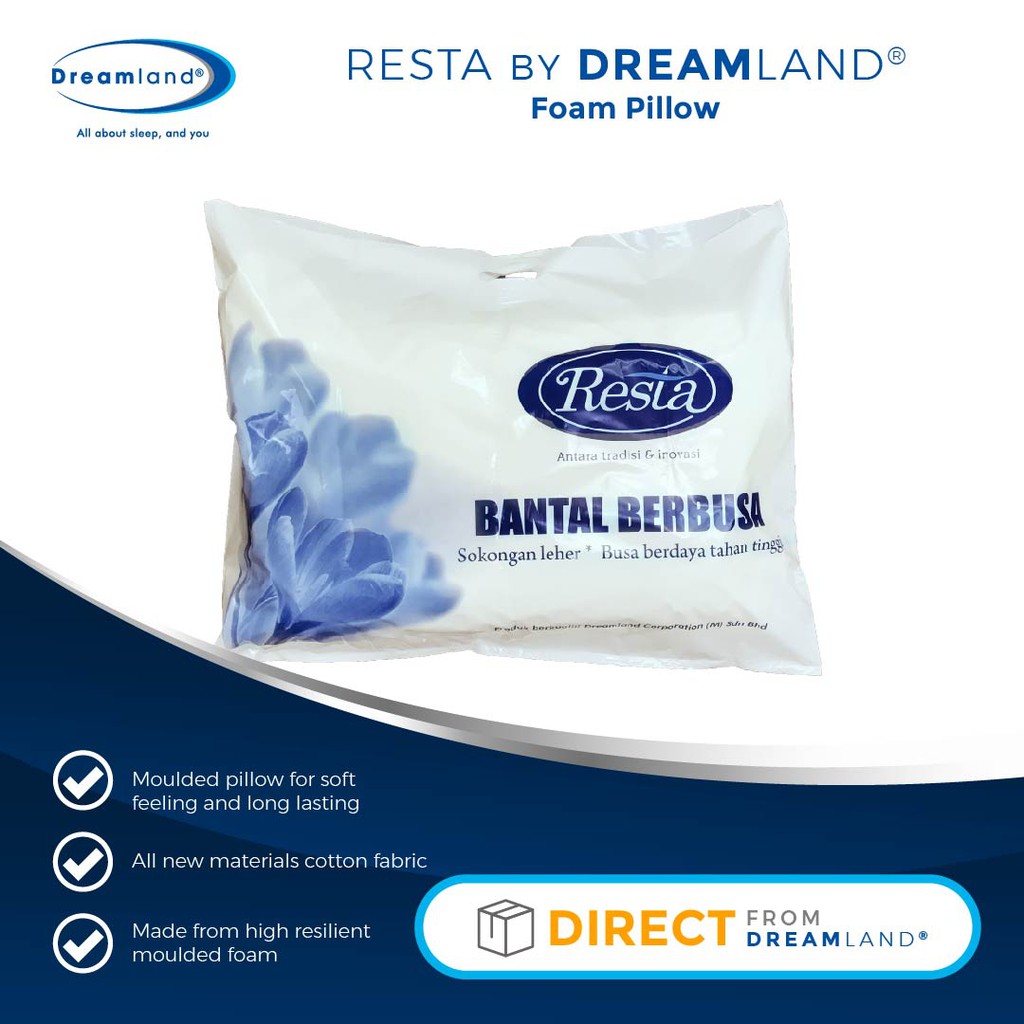 RESTA by Dreamland Foam Pillow Shopee Malaysia