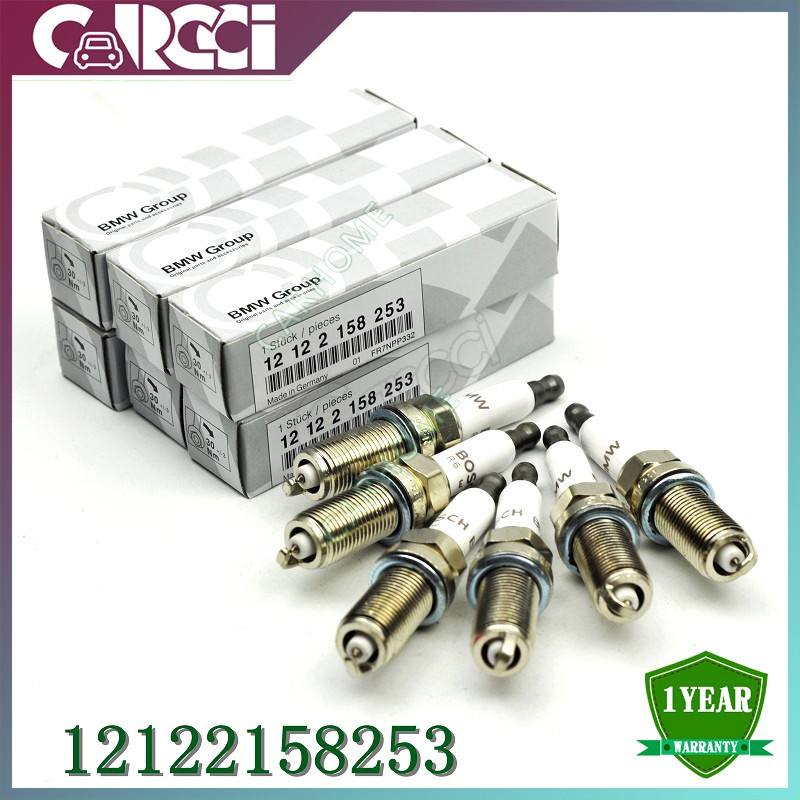 6pcs 12122158253 FR7NPP33 Spark Plugs Fits For BMW E81 E82 E87 E88 E90