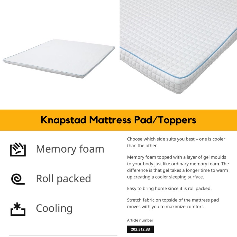IKEA Mattress Pad Topper Toppers Latex Memory Foam Single Queen King