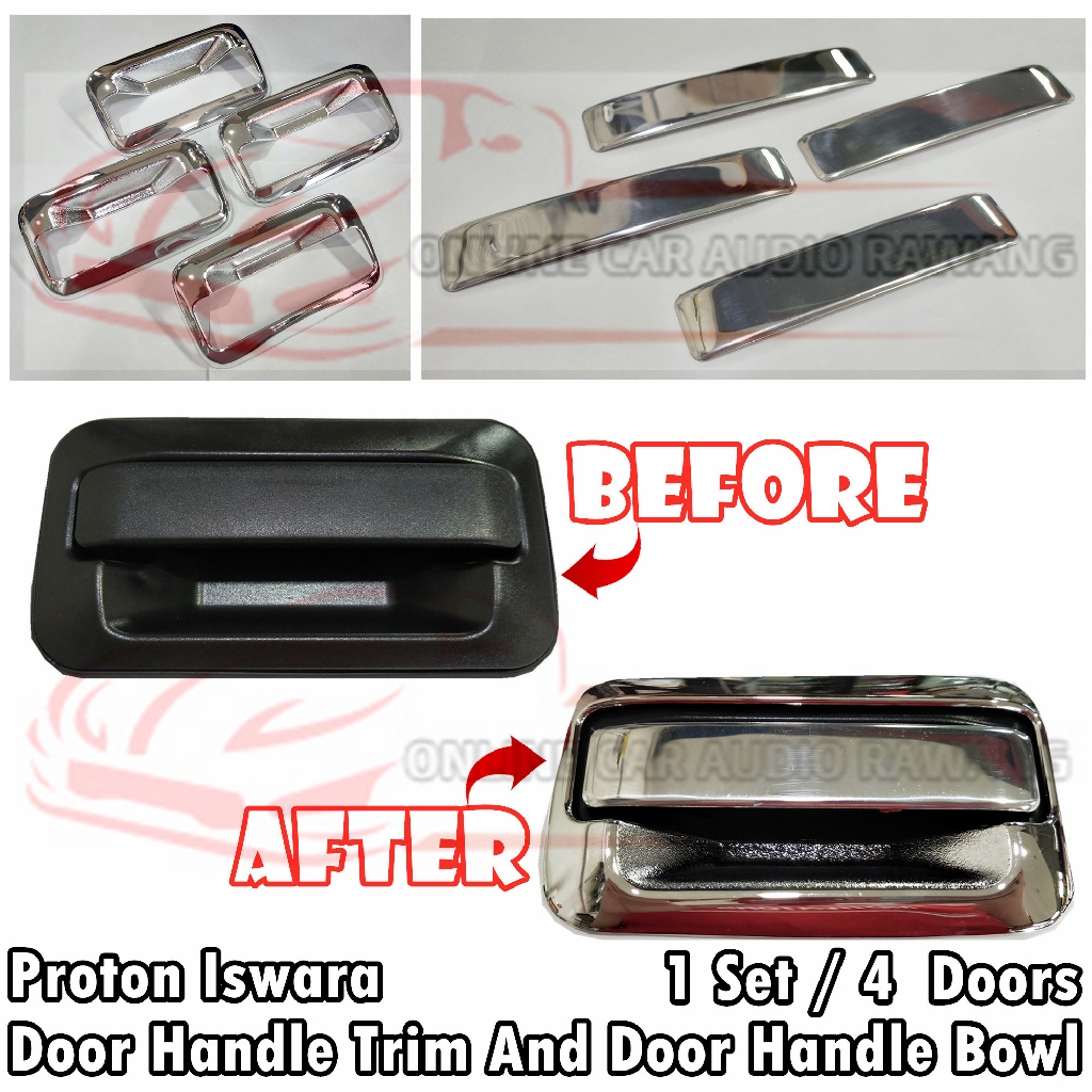 Proton Saga Iswara Door Handle Cover / Door Handle Trim / Door Handle Bowl 4pcs Shopee Malaysia