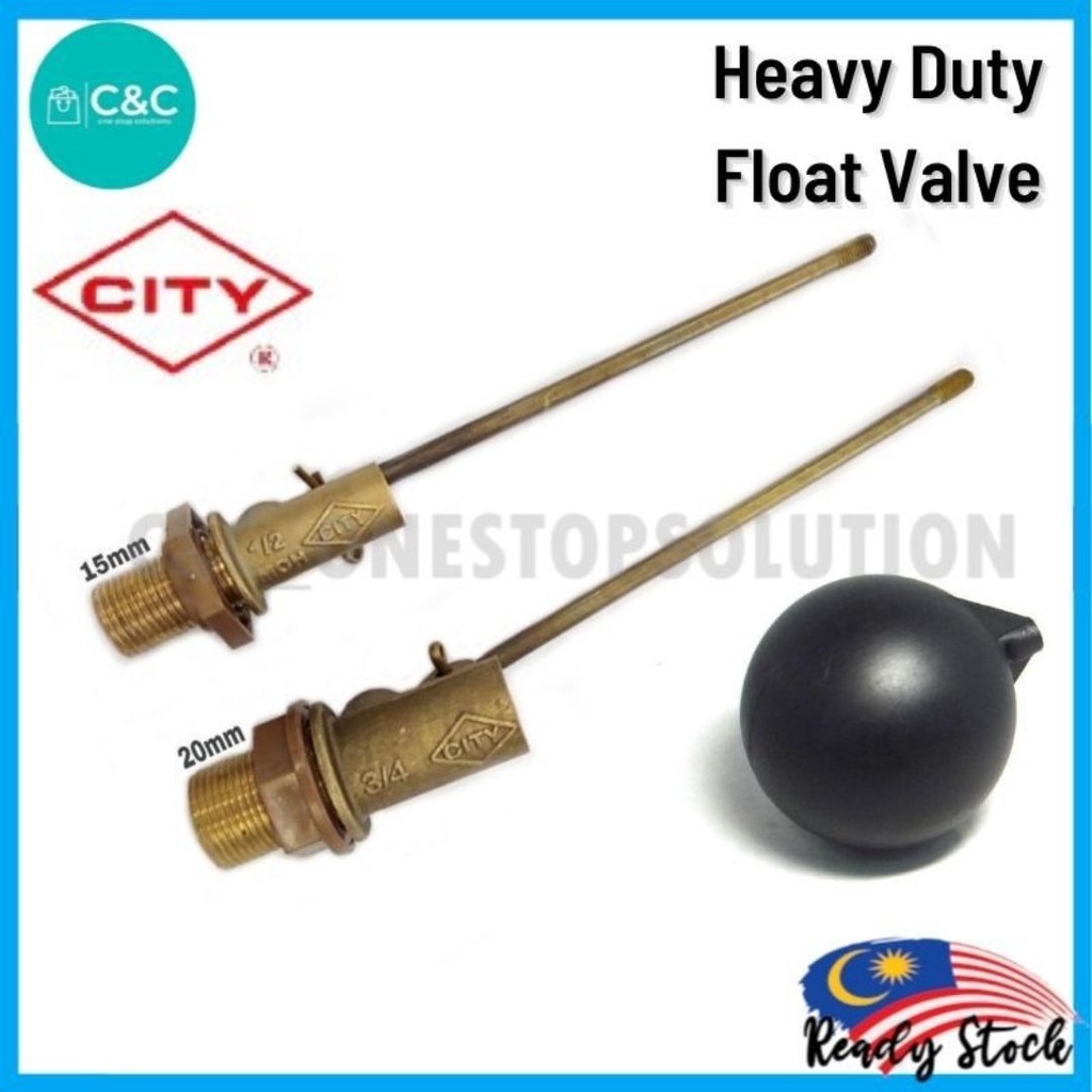 CITY Heavy Duty Float Valve Size 1/2" & 3/4" (15mm) (20mm) For Water