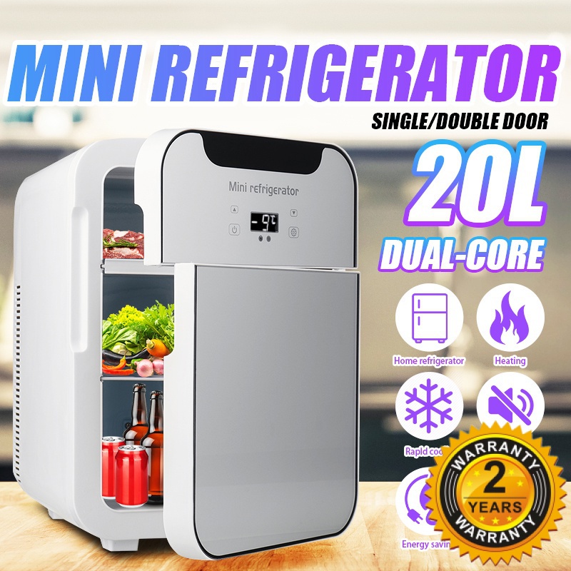 12V 220V 20LDual Core Home Car Fridge Portable Refrigerator Mini Fridge