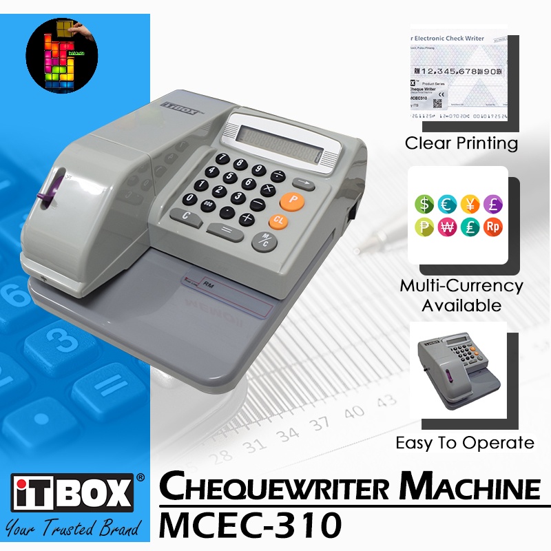 iTBOX Chequewriter Machine MCEC310 Cheque Writer Shopee Malaysia