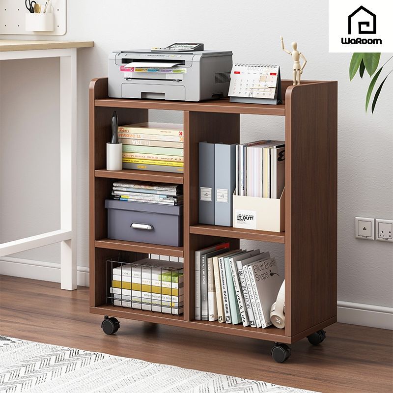 Movable File Storage Bookshelf Multifunctional Bookcase with