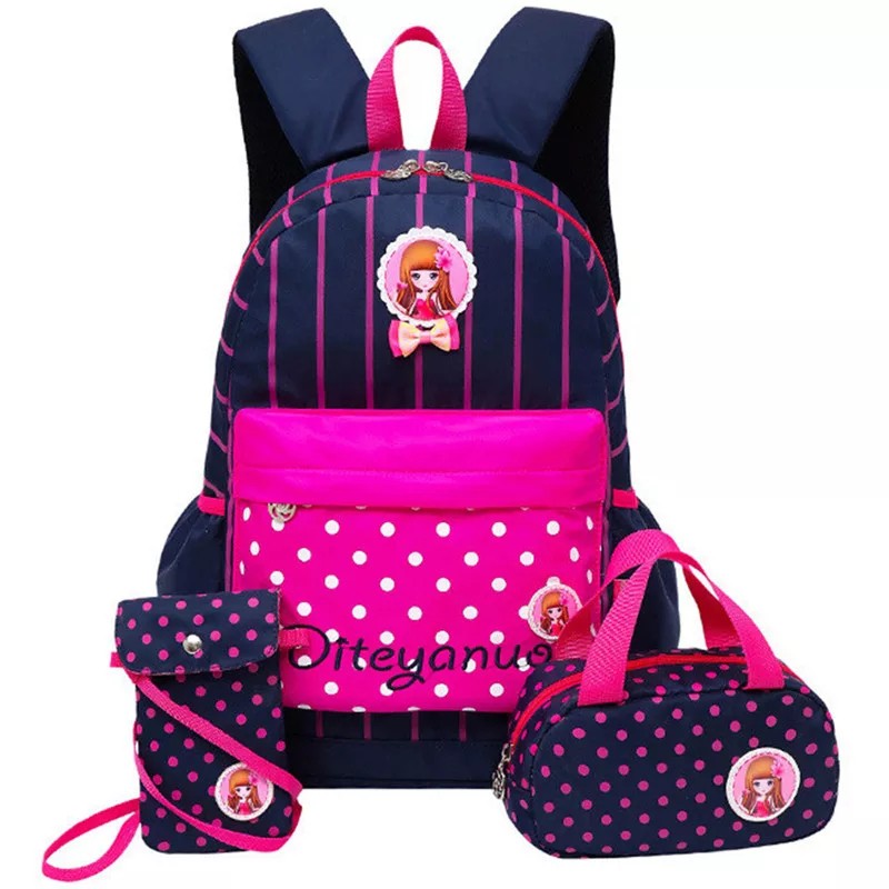 School Bag Backpack Set 3in1 Cute Korean Cat Waterproof Waterproof