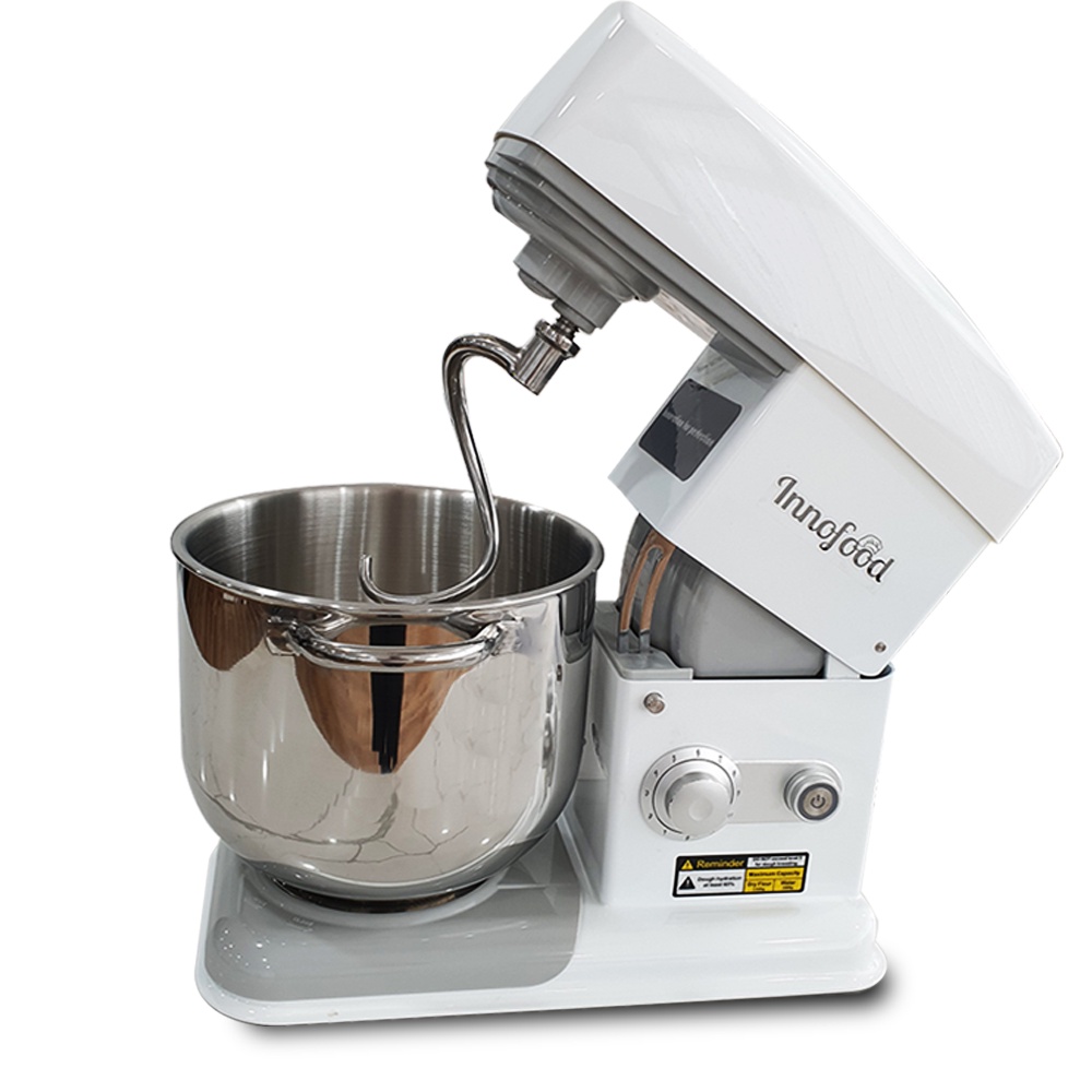 Innofood Heavy Duty Professional Silent Stand Mixer Grey/White/Pink