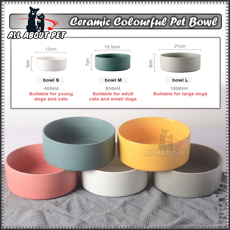 Simple Style Pet Ceramic Bowl Small Mixed Color 13cm Cat Bowl Dog Bowl