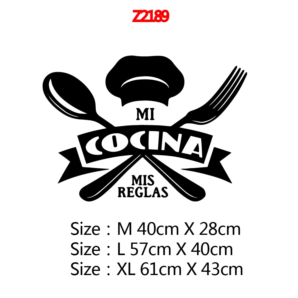 Diy Text Vinyl Kitchen Spanish Quote Wall Stickers Vinyl Wallpaper For