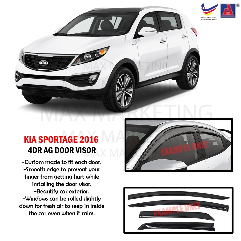 Kia Sportage QL (4th Gen) 2015 AG OEM Door Visor Air Press Wind Deflector (Big 12cm Width