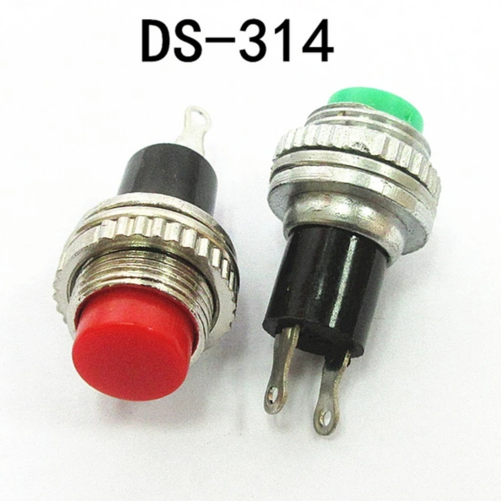 DS314 AC125V 3A 250V 6A 10mm Mount Momentary Push Button Switch Green