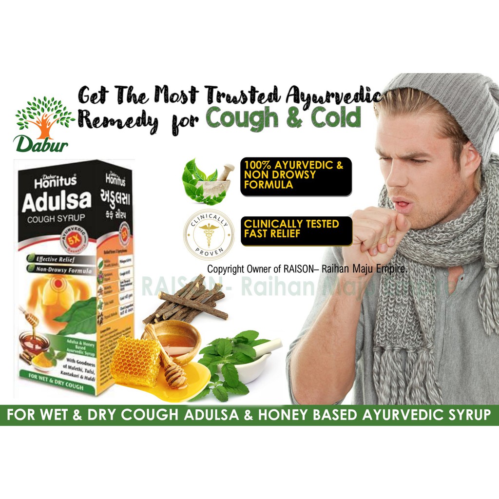 Dabur Honitus Adulsa Cough Syrup 100mlGet The Most Trusted Ayurvedic