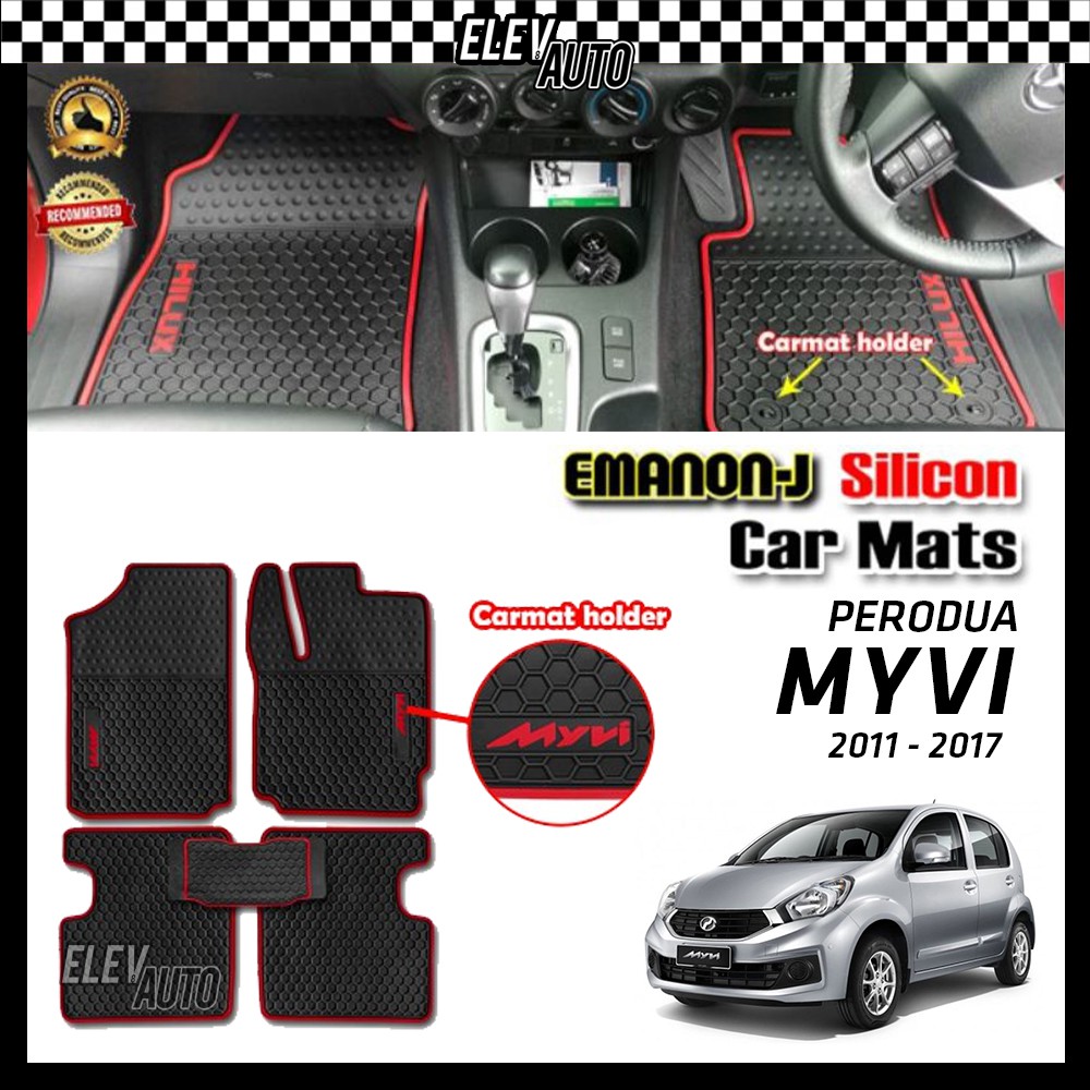 Perodua Myvi 20112017 EMANONJ Premium Car Mat Car Carpet (Silicon