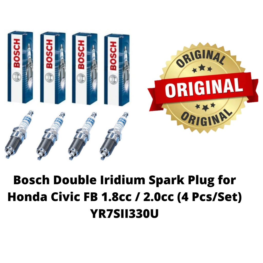 Honda Civic FB Bosch Double Iridium Spark Plug for year 20112016 Honda Civic FB 1.8cc / 2.0cc