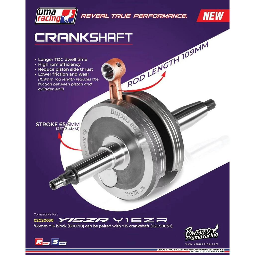 UMA RACING CRANKSHAFT GRANSAP ASSY Y15ZR Y15Z Y15 Y16 Y16ZR Stroke 58