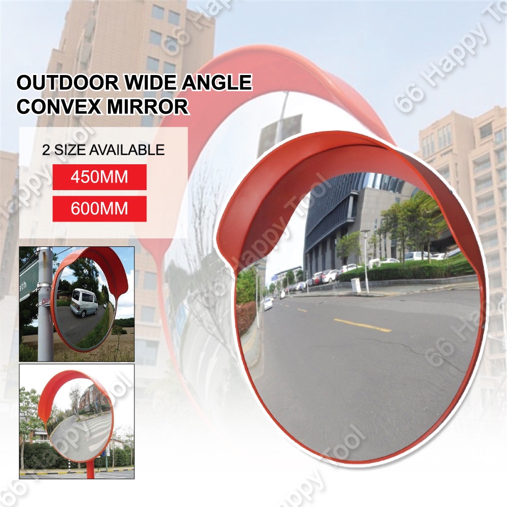 450mm / 600mm Outdoor Wide Angle Convex Mirror Polycarbonate Safety